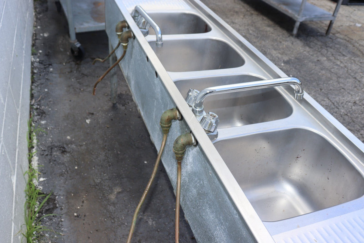 Krowne 1864C 1800 Series 72" Four Compartment Bar Sink, Used - NMB Restaurant Equipment