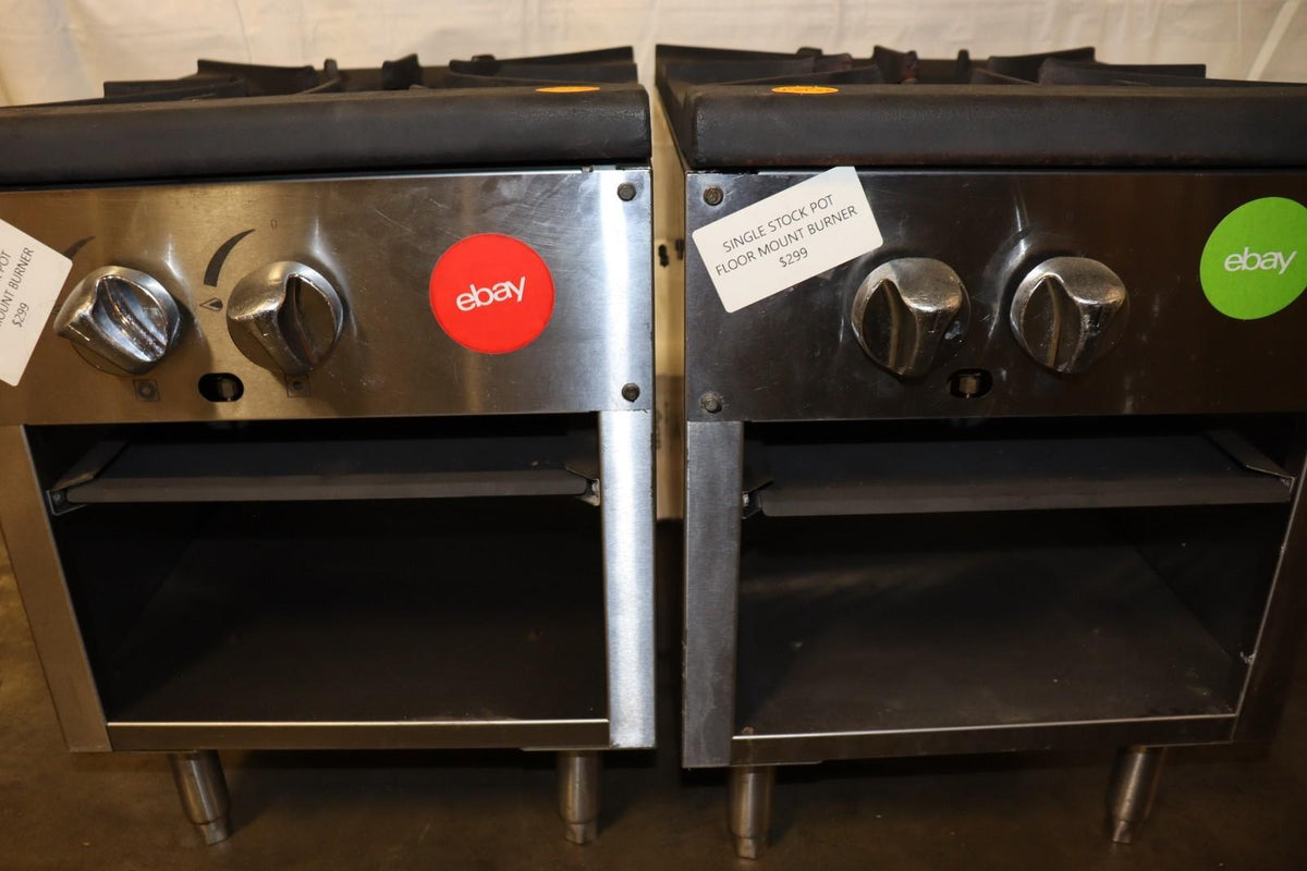LOT OF 2 - 18 in 1 Burner Gas Stock Pot Range, Floor Model, Used, Clean - NMB Restaurant Equipment