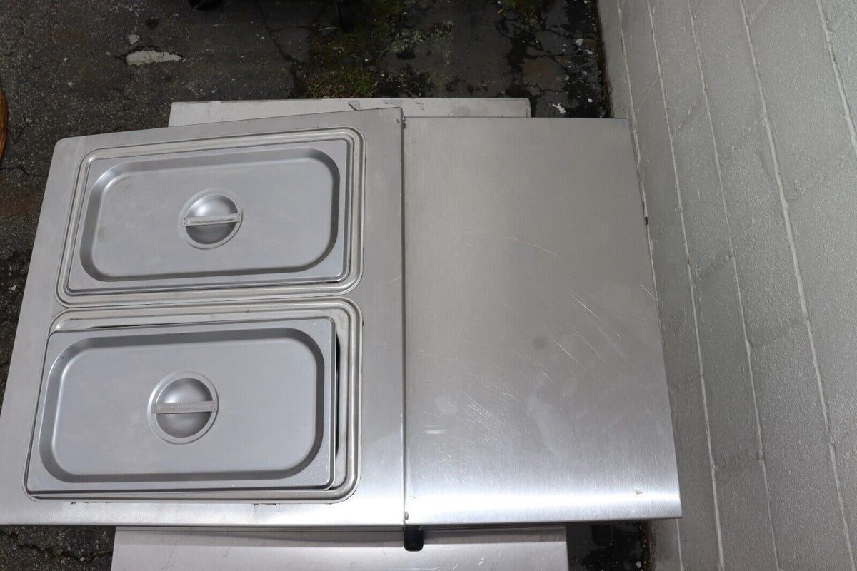 Nemco 9015-FRD Cold Condiment Station Counter-top 18" wide Two 1/3 Pans, TESTED - NMB Restaurant Equipment