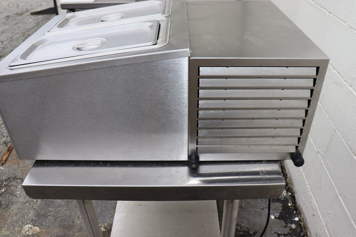 Nemco 9015-FRD Cold Condiment Station Counter-top 18" wide Two 1/3 Pans, TESTED - NMB Restaurant Equipment