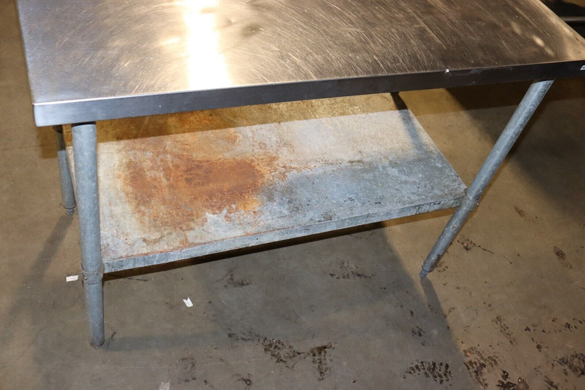Sani-Safe 48''x 24'' Stainless Steel Table Prep & Work Commercial Worktable Used - NMB Restaurant Equipment