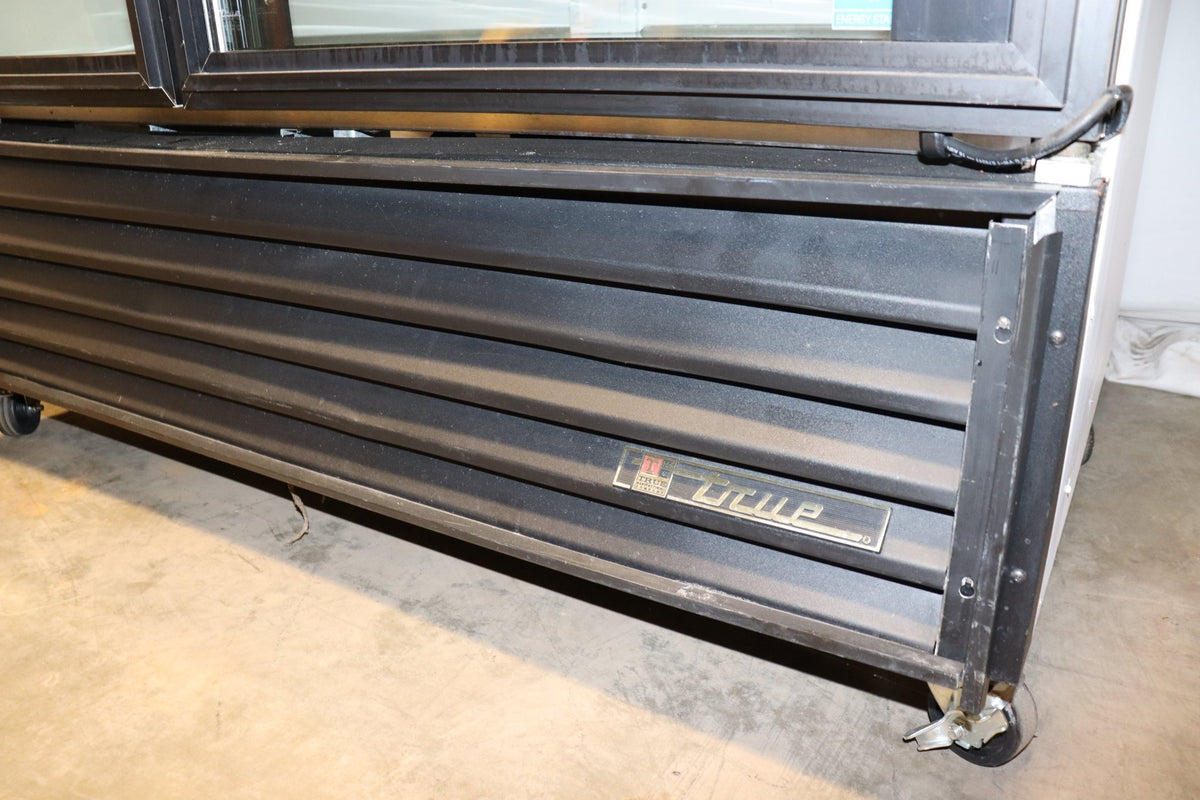 True Refrigeration GDM-49 Glass Door Merchandiser, w/ Shelves & Casters - NMB Restaurant Equipment