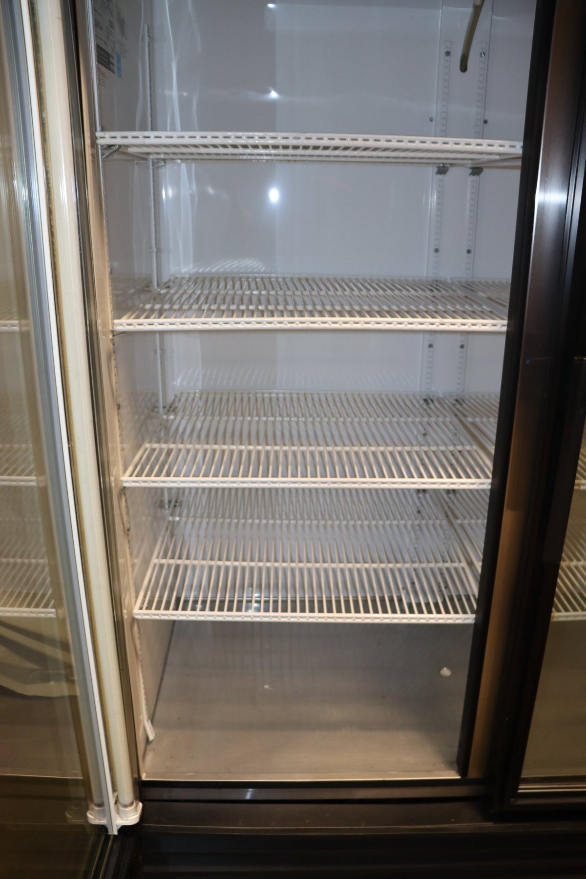True Refrigeration GDM-49 Glass Door Merchandiser, w/ Shelves & Casters - NMB Restaurant Equipment