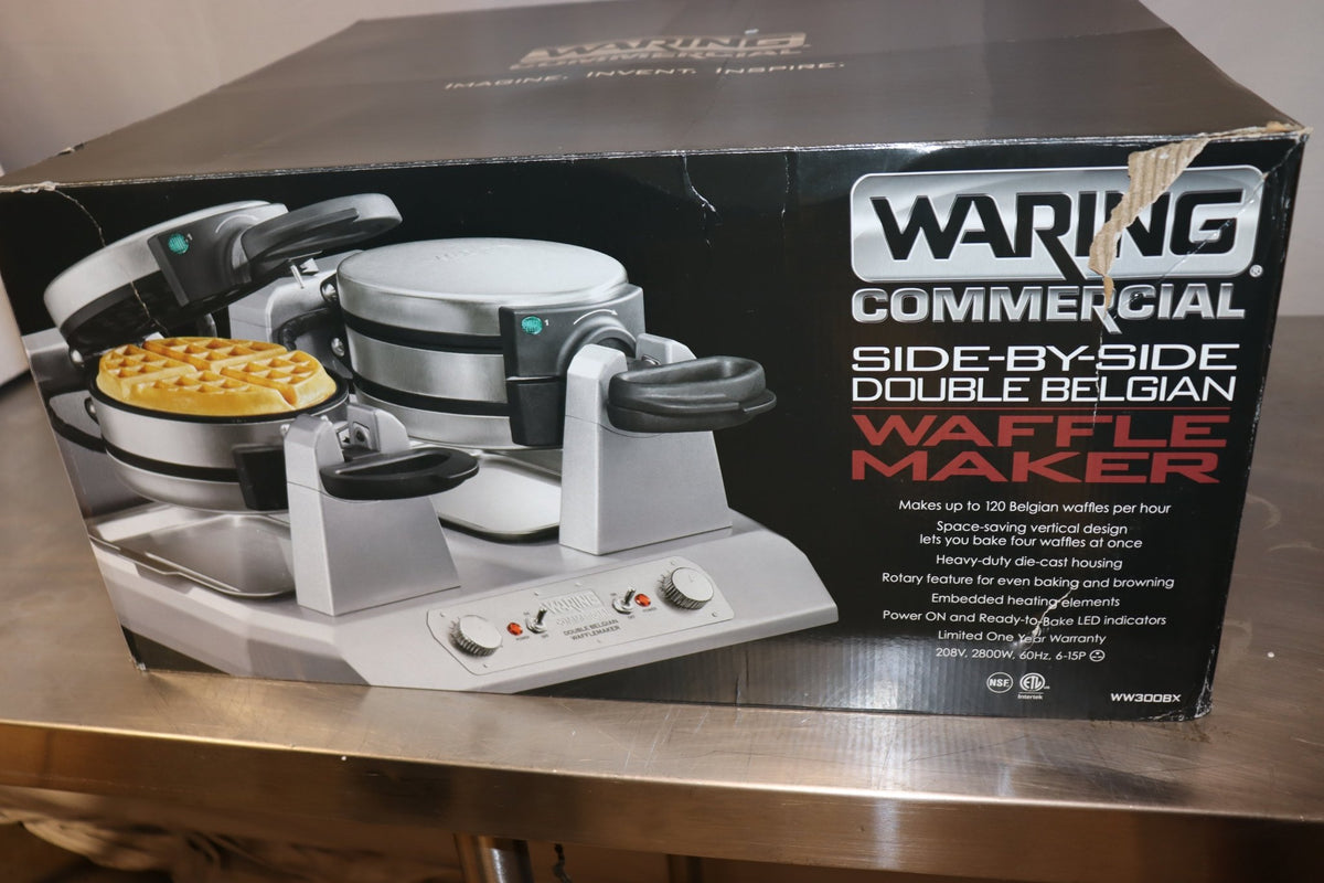 Waring WW300BX Non-Stick Quad Belgian Waffle Iron/Maker, 208V, 2,700W - NMB Restaurant Equipment