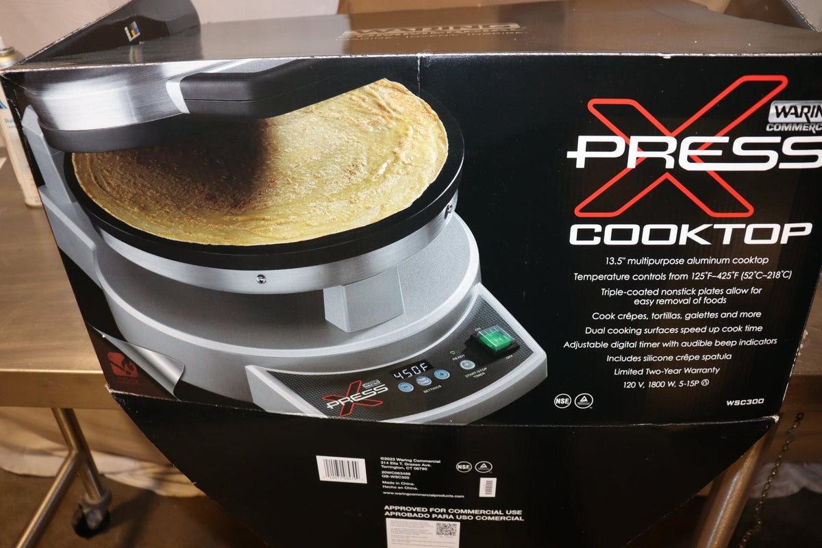 Waring XPress WSC300 13 1/2" Dual-Surface Multipurpose Aluminum Non-Stick Electric Cooktop, 120V, 1800W - NMB Restaurant Equipment