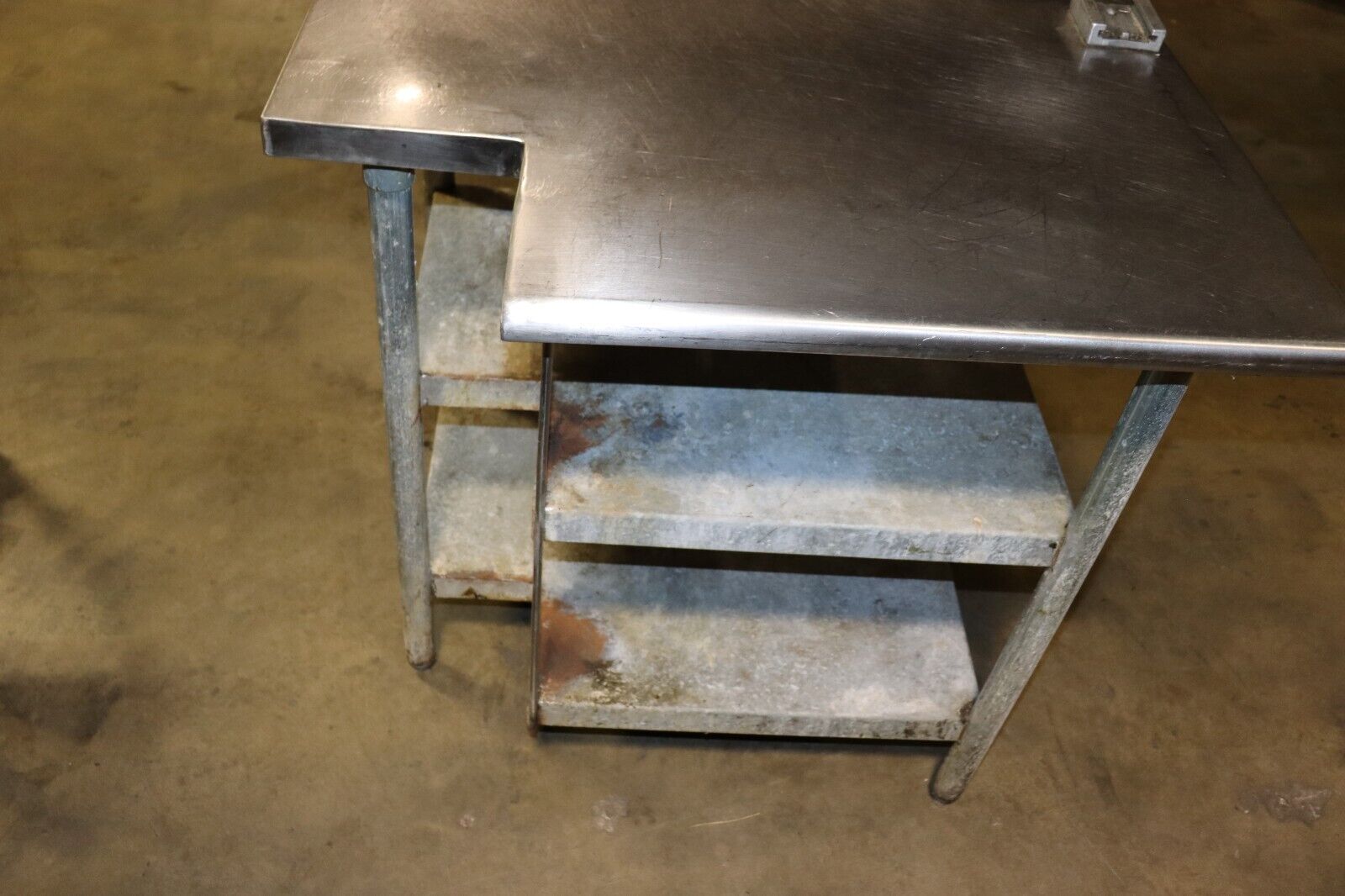 Stainless Steel Prep Table Corner w/ Drawer, 36" x 30", w/ Under Shelf