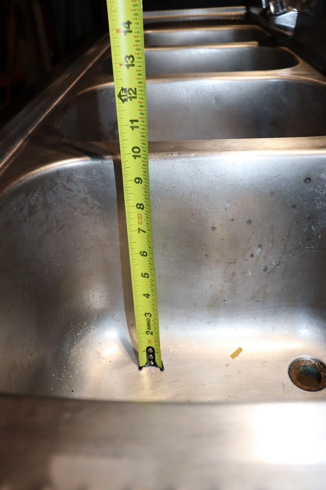 Krowne Metal 4 Compartment Stainless Bar Sink 19"D w/ Two 12" Drainboards, Used