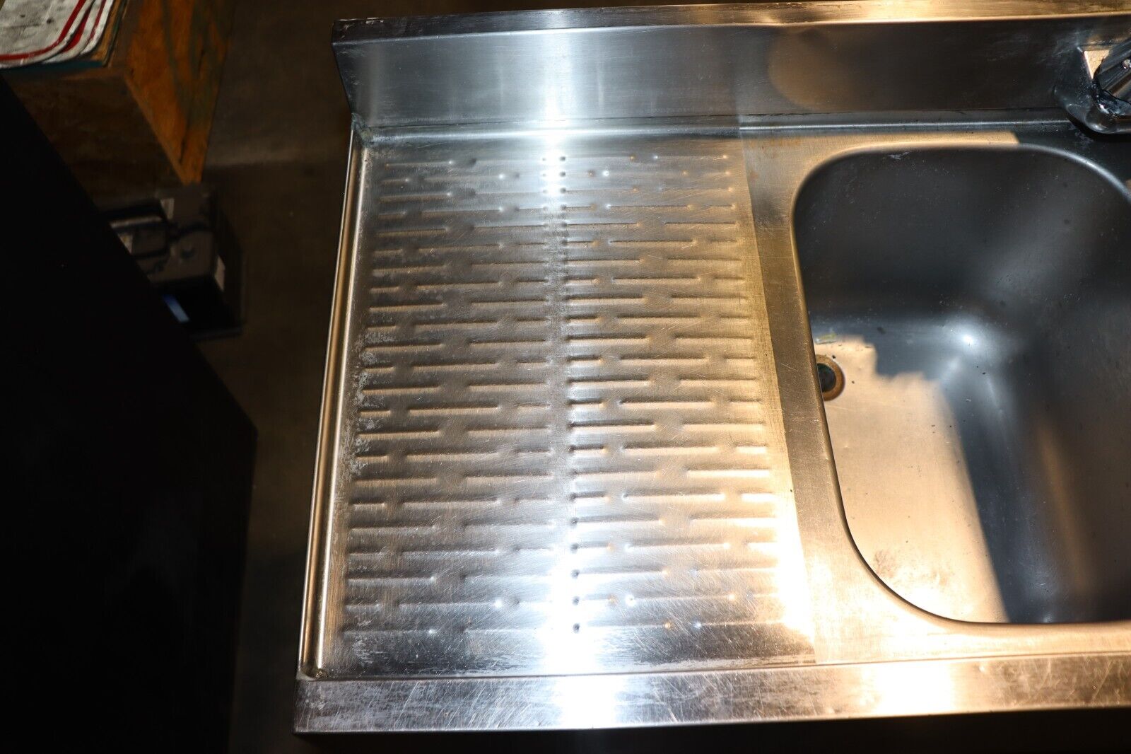 Krowne Metal 4 Compartment Stainless Bar Sink 19"D w/ Two 12" Drainboards, Used