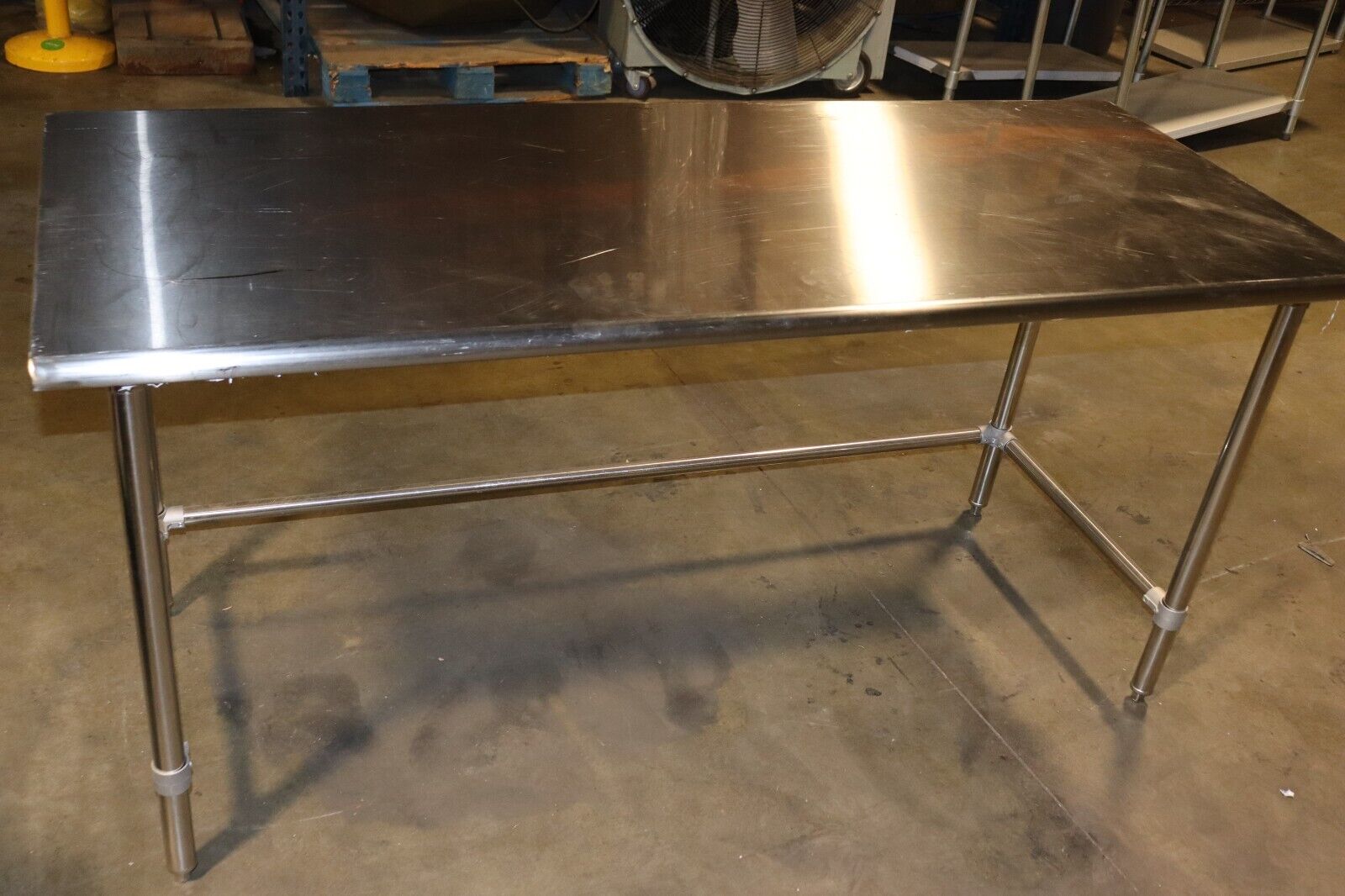 Uline H-6921 Deluxe Stainless Steel Work Table, 72" wide x 30" Deep, Open Bottom