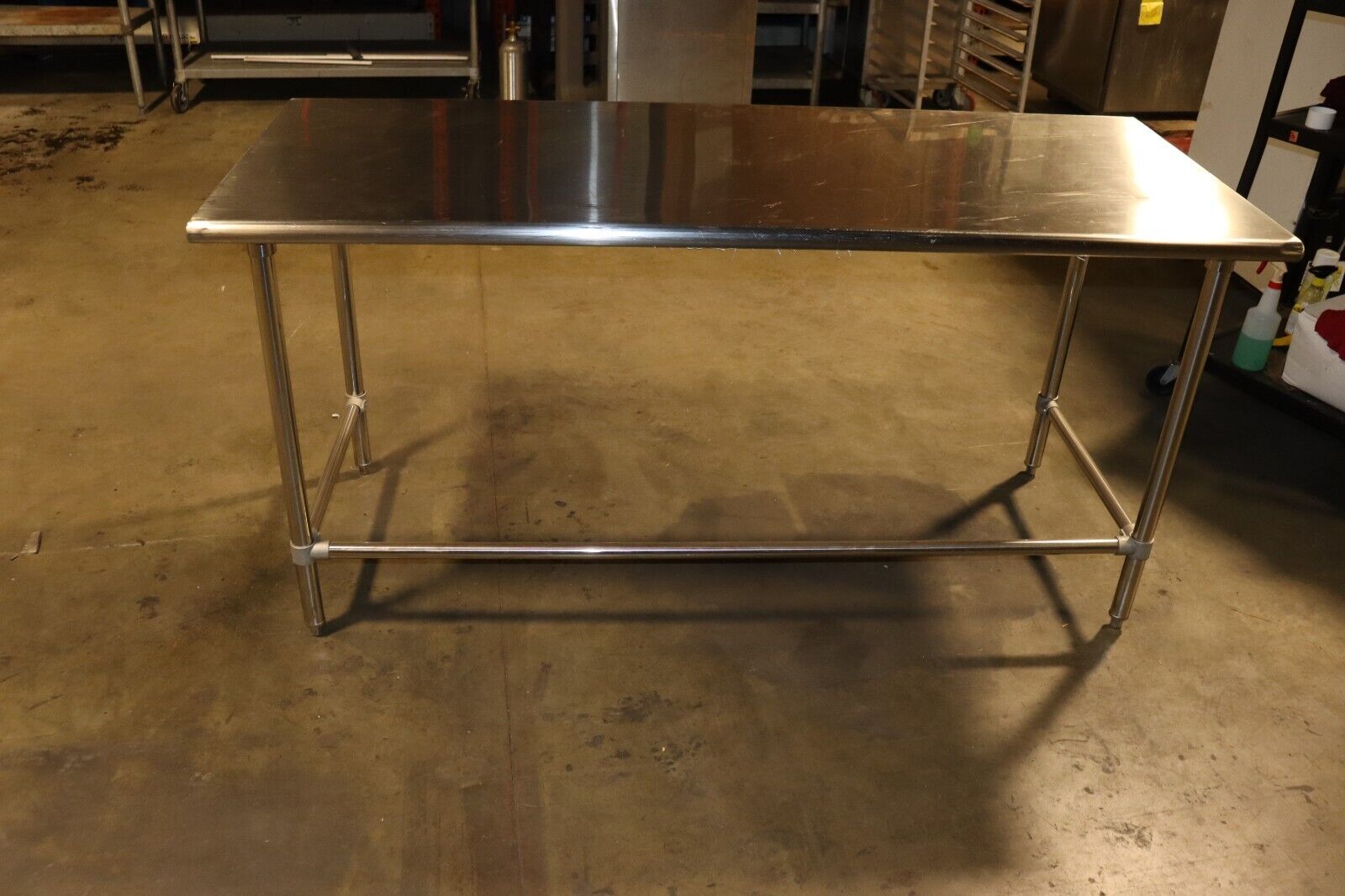 Uline H-6921 Deluxe Stainless Steel Work Table, 72" wide x 30" Deep, Open Bottom