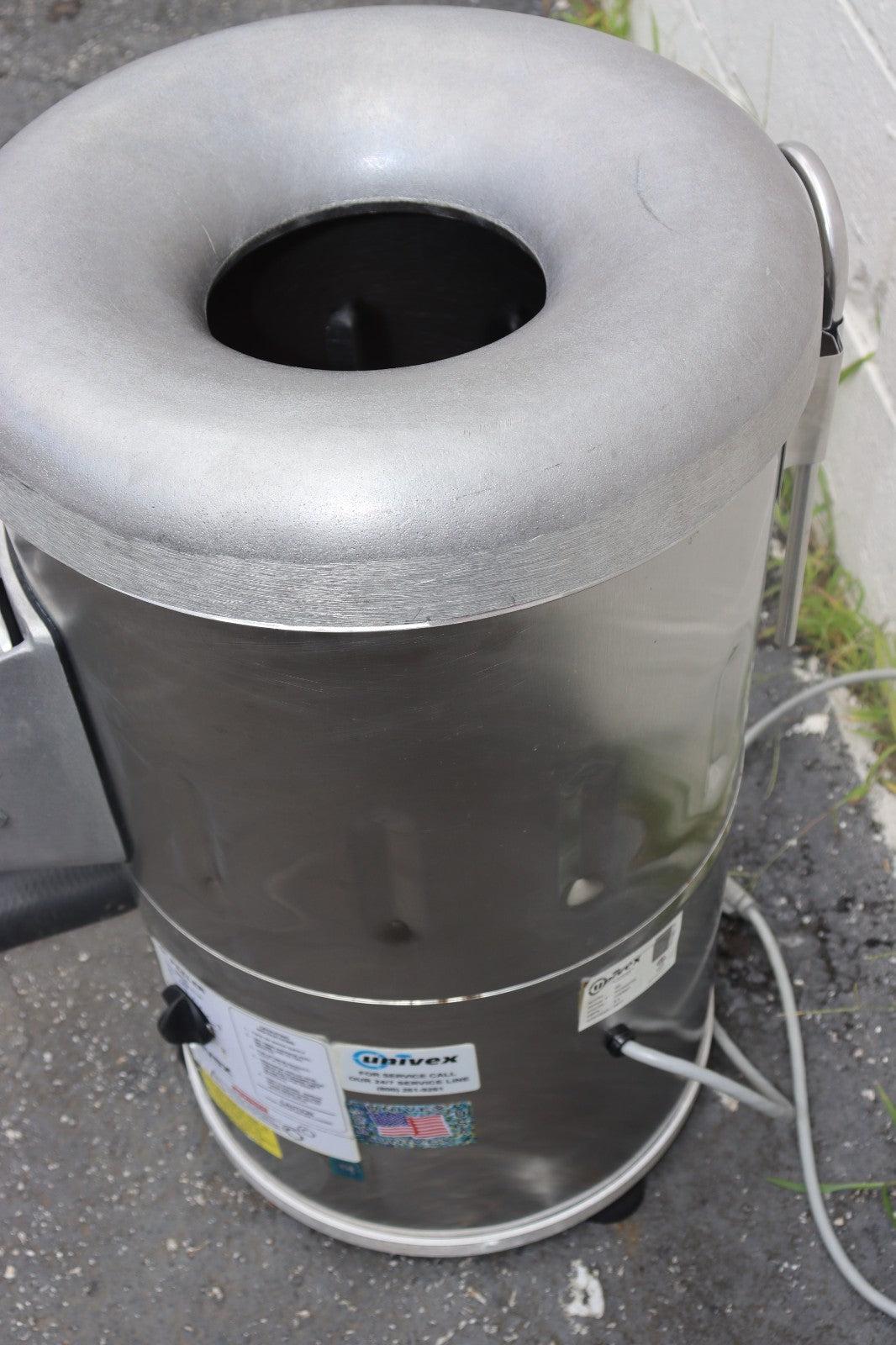 UNIVEX 20LB ELECTRIC PORTABLE VEGETABLE PEELER MODEL G-PEELER, CLEAN, USED