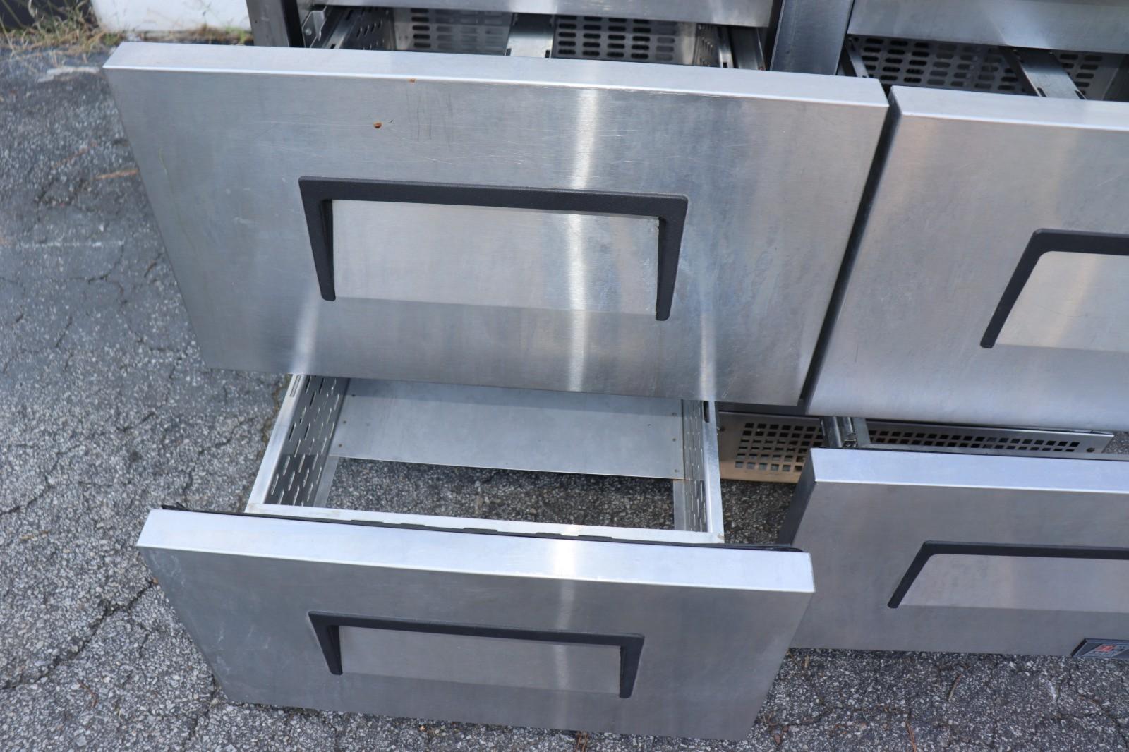 True TFP-48-18M-D-4 48" Mega Top Food Prep Table w/ 18 Pan Cap., 4 Drawers, Used