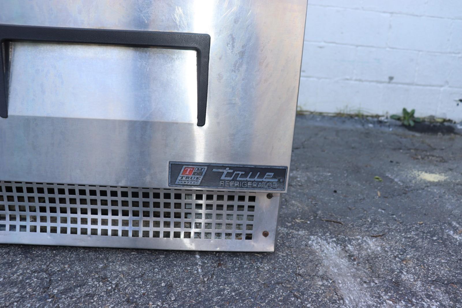 True TFP-48-18M-D-4 48" Mega Top Food Prep Table w/ 18 Pan Cap., 4 Drawers, Used