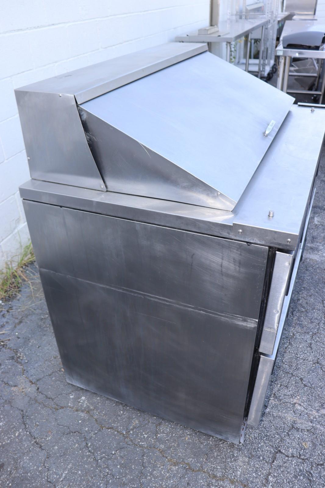 True TFP-48-18M-D-4 48" Mega Top Food Prep Table w/ 18 Pan Cap., 4 Drawers, Used