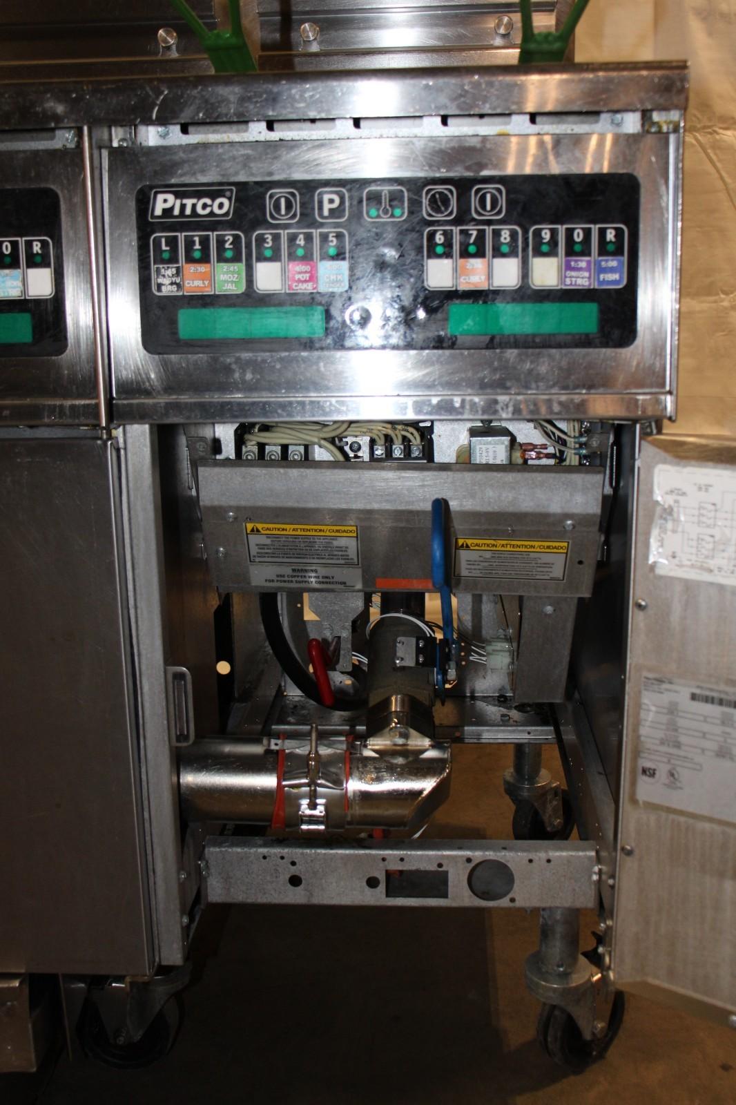PITCO SEH50 3 UNIT FLOOR FRYER SYSTEM ELECTRIC 3 PHASE W/ FILTER DRAWER