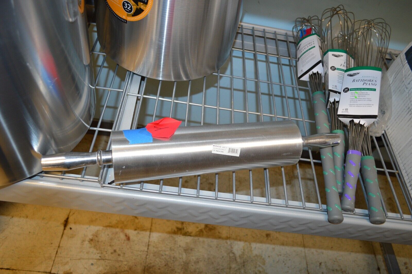Winco ARP-13 13 Inch Rolling Pin, Aluminum
