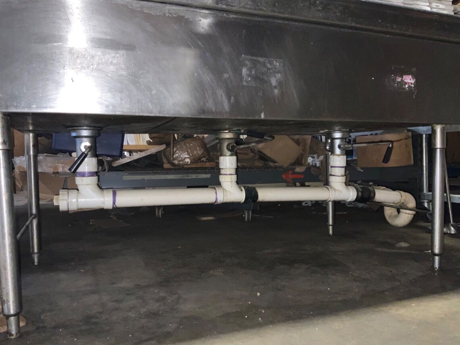 Commercial 3 Basin Sink, Stainless Steel, Faucet included