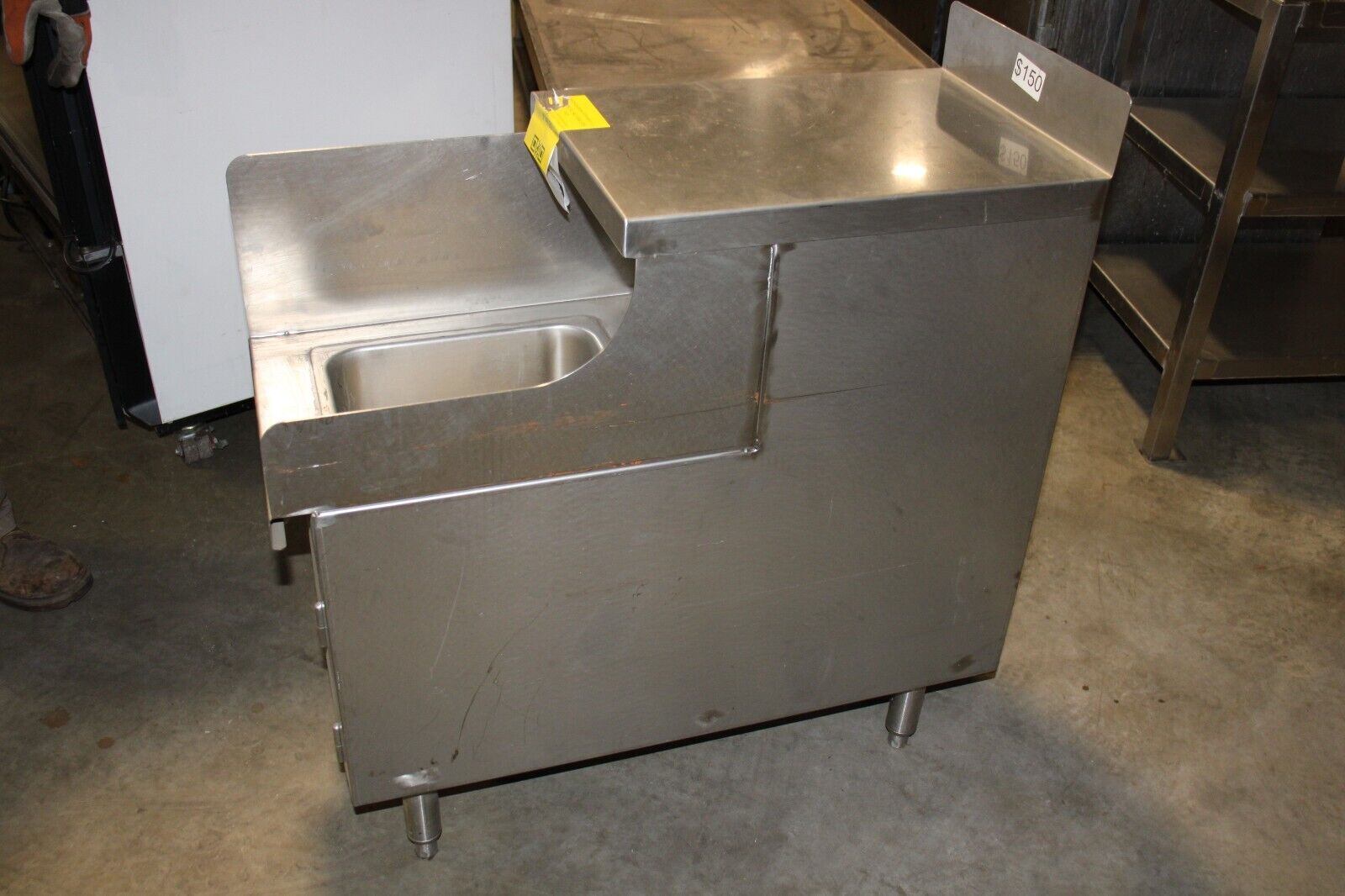 RESTAURANT BACK BAR COMMERCIAL SINK WITH STORAGE CABINET