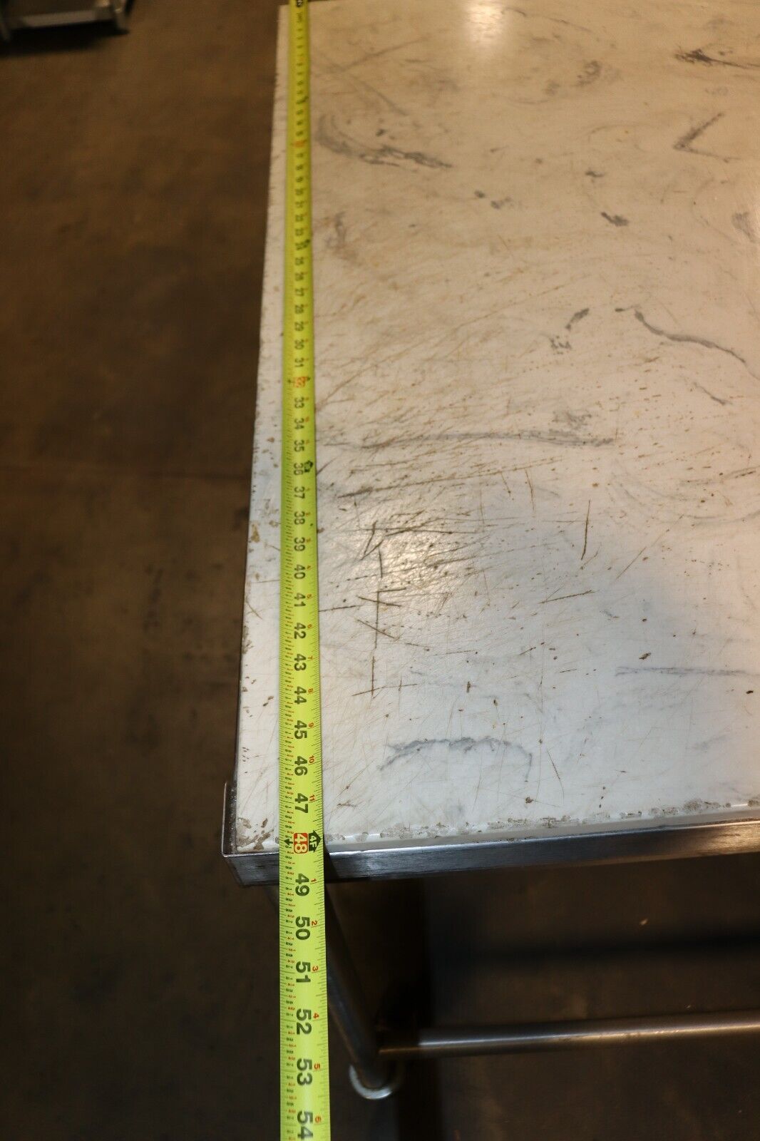 Faux Marble 48" x 36" x 36" Work Station w/ Casters and Stainless Steel Drawers