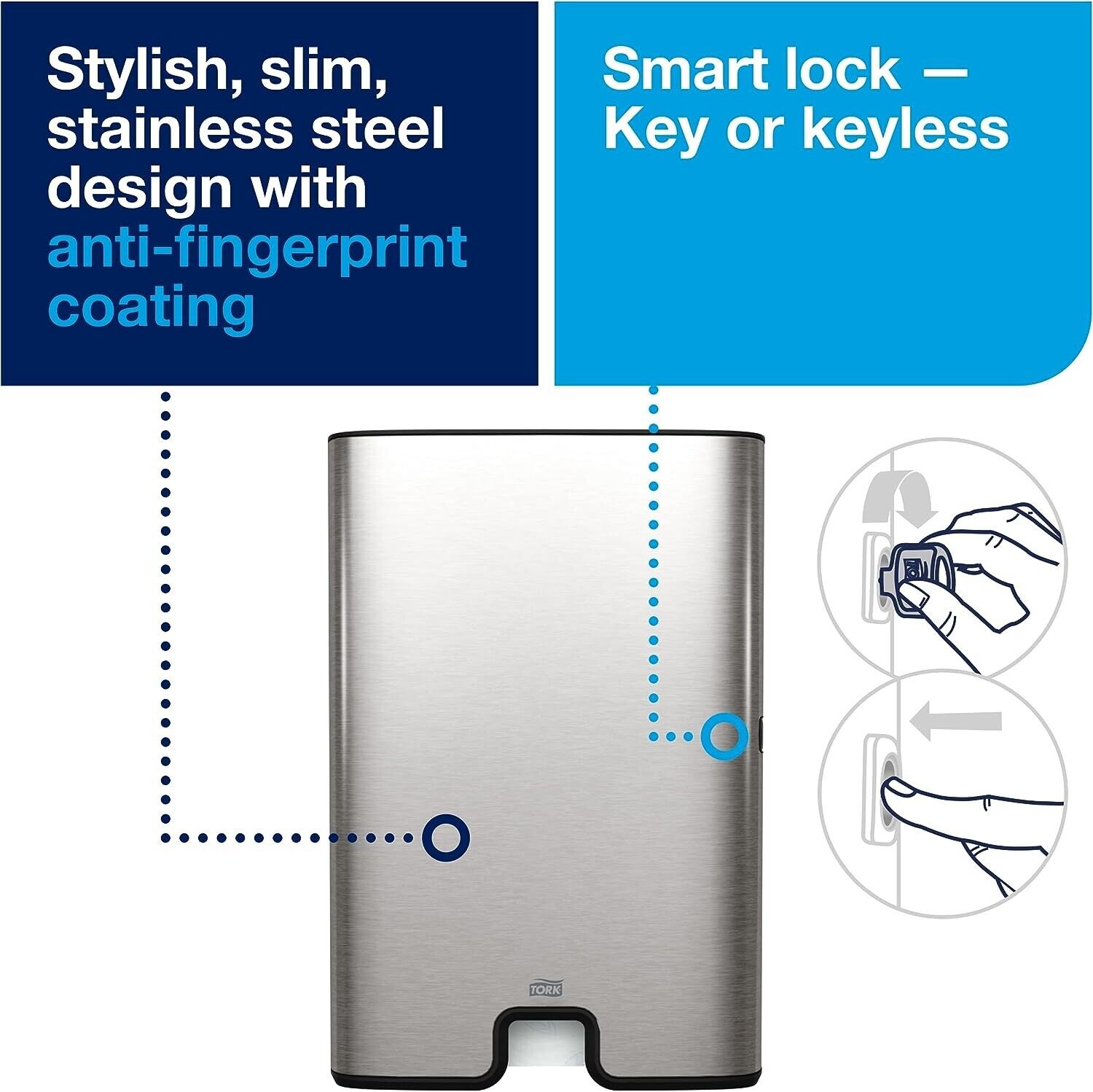 MULTI FOLD Paper Towel Dispenser, STAINLESS STEEL Tork Xpress H2 (463002)