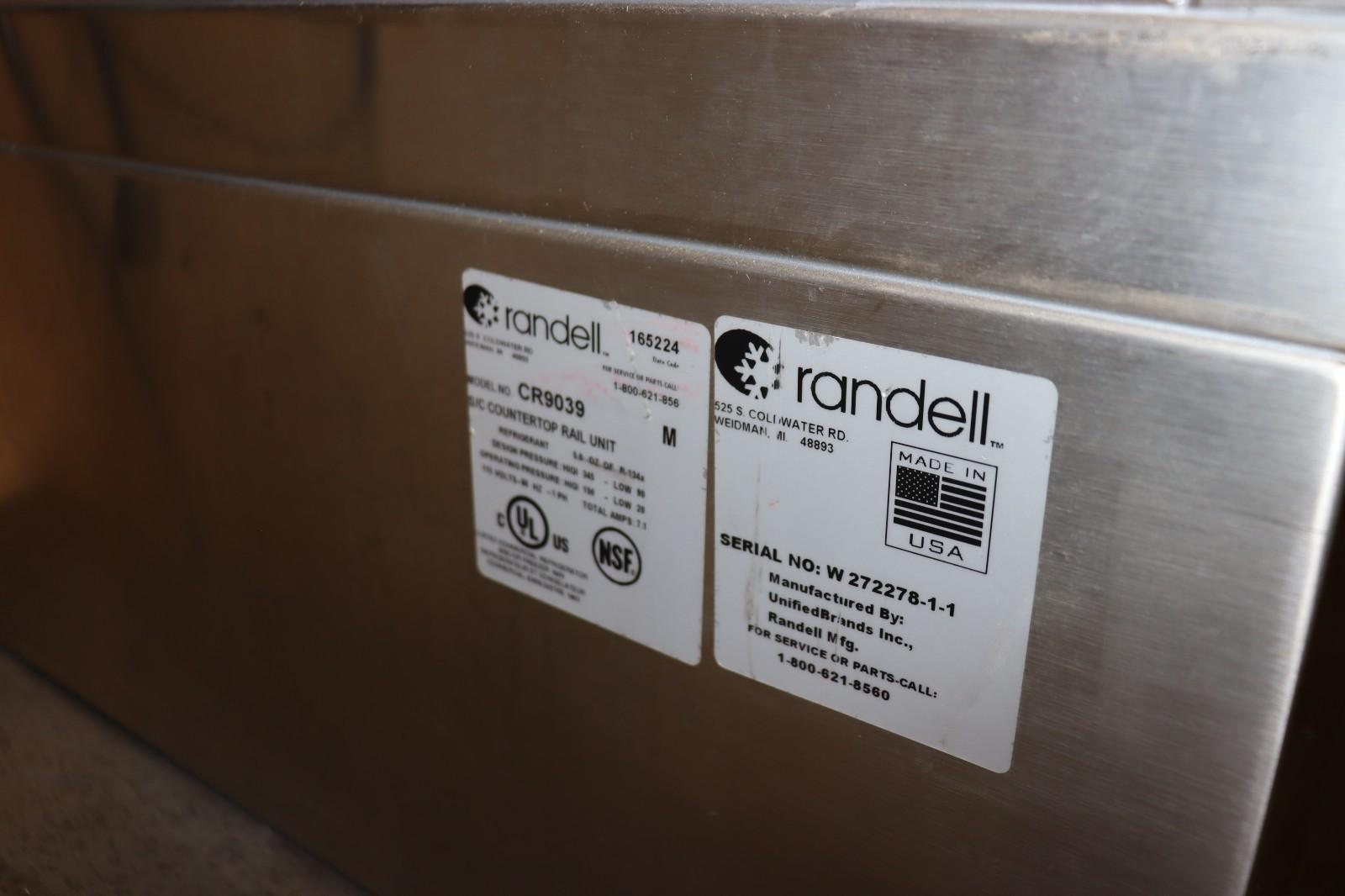 Randell CR9039 Refrigerated Countertop 39" Condiment Rail, Used