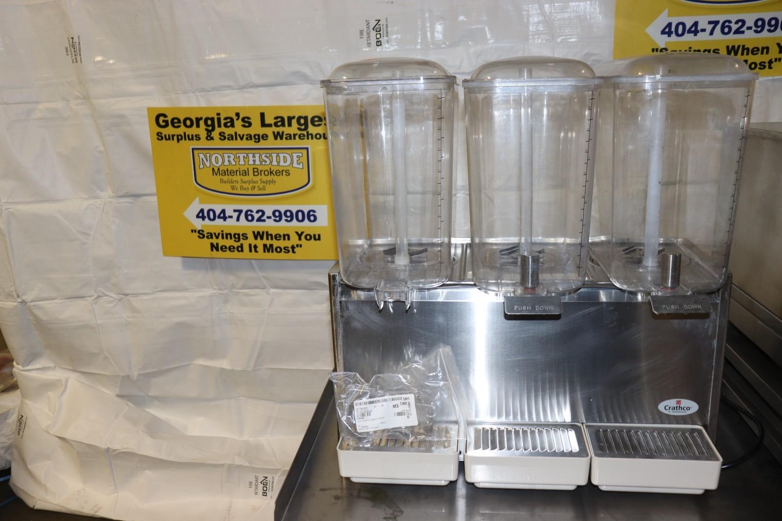 Crathco D35-3 Classic Bubbler Series Triple 5 Gallon Bowl Stainless Steel Refrig