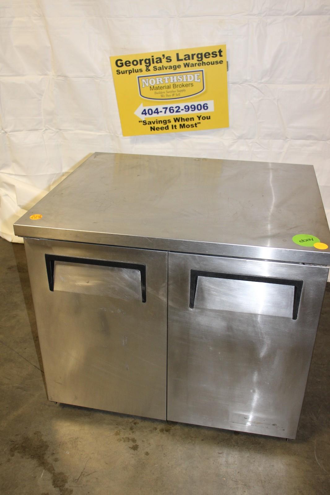 True Manufacturing Co. TUC-36-LP 2-Door Undercounter Fridge, Used, Tested