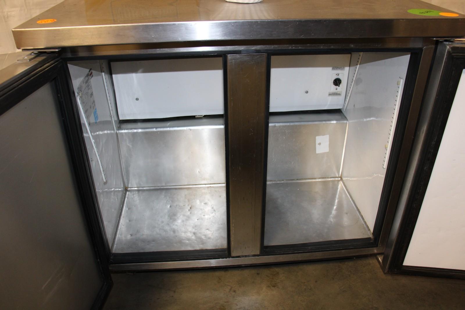 True Manufacturing Co. TUC-36-LP 2-Door Undercounter Fridge, Used, Tested