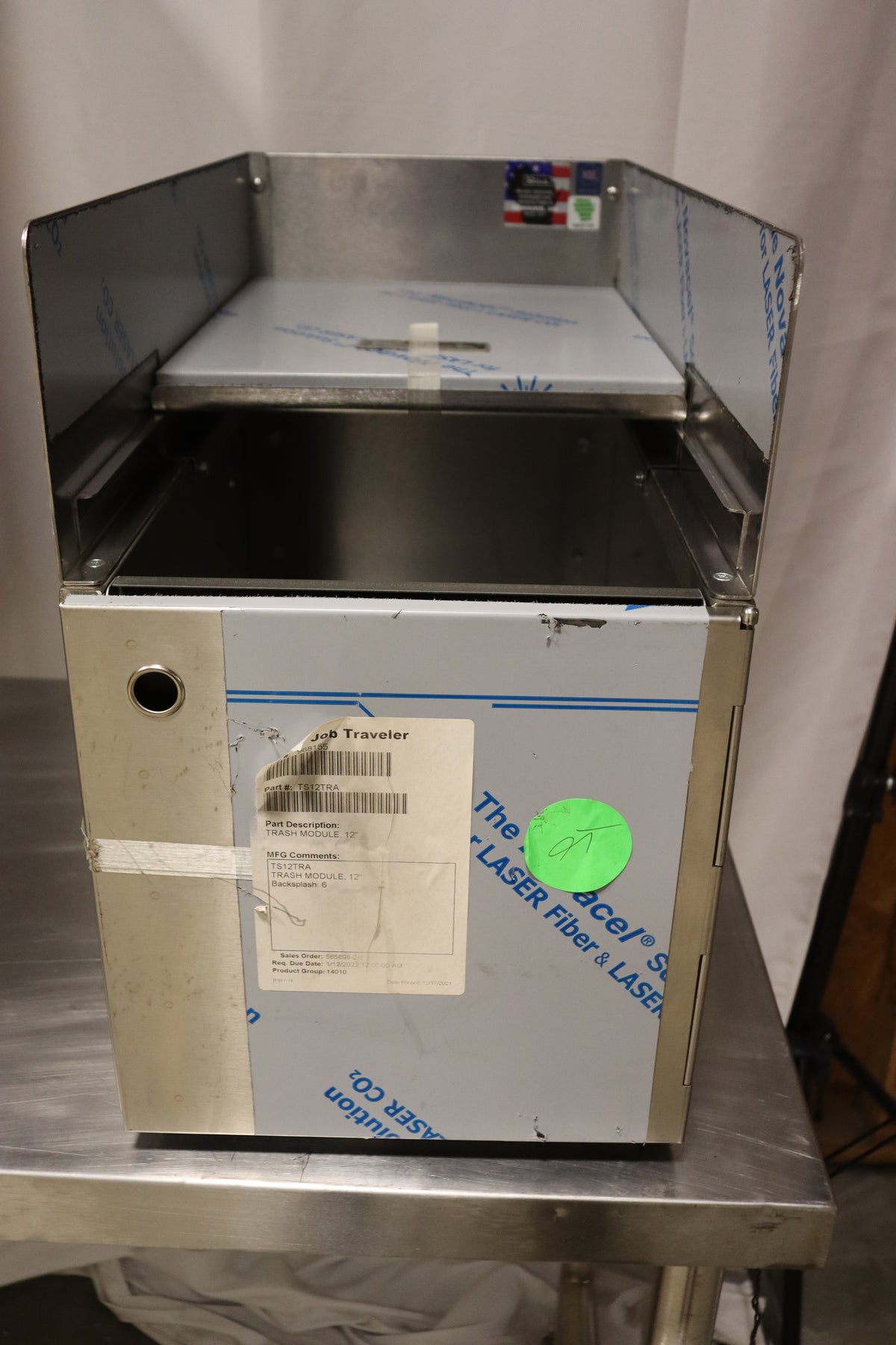 Perlick Trash Receptacle Module, 12" Slide Top, TS12TRA