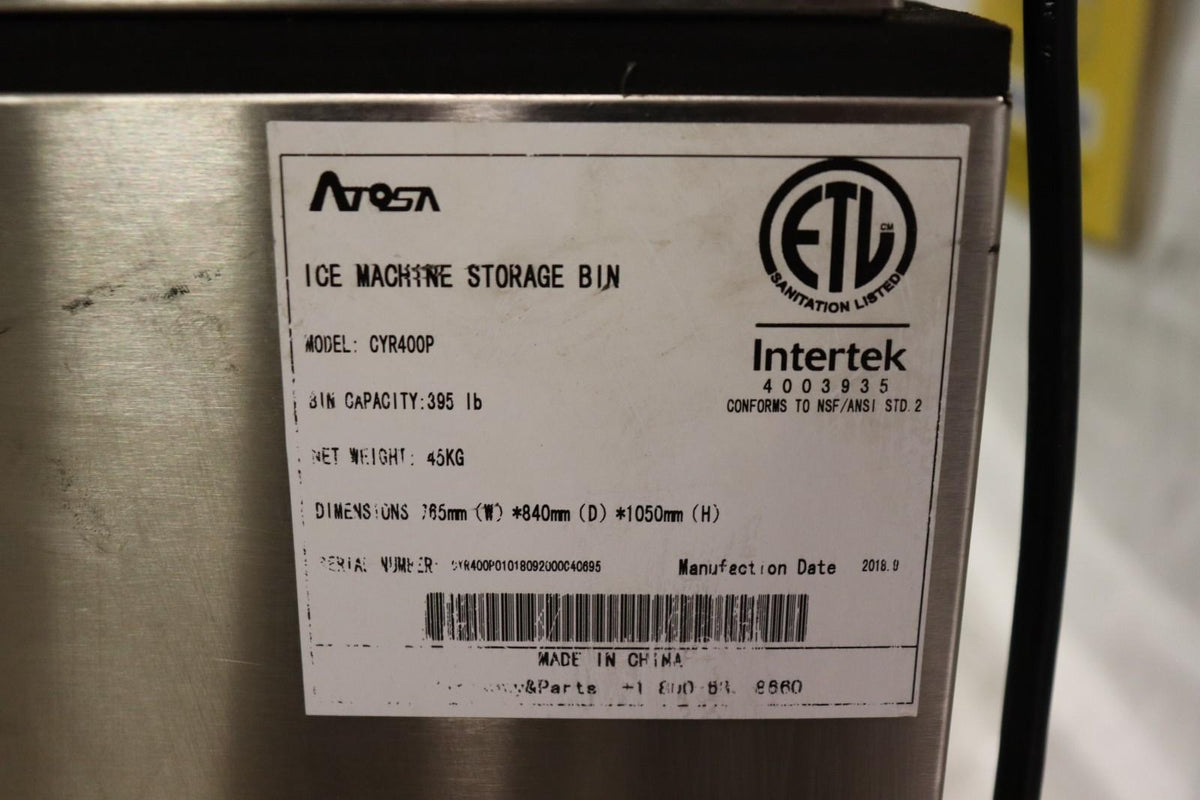 Atosa YR450-AP-161 + CYR400P 460lb/24hr Cube-Style Ice Machine With Bin - NMB Restaurant Equipment
