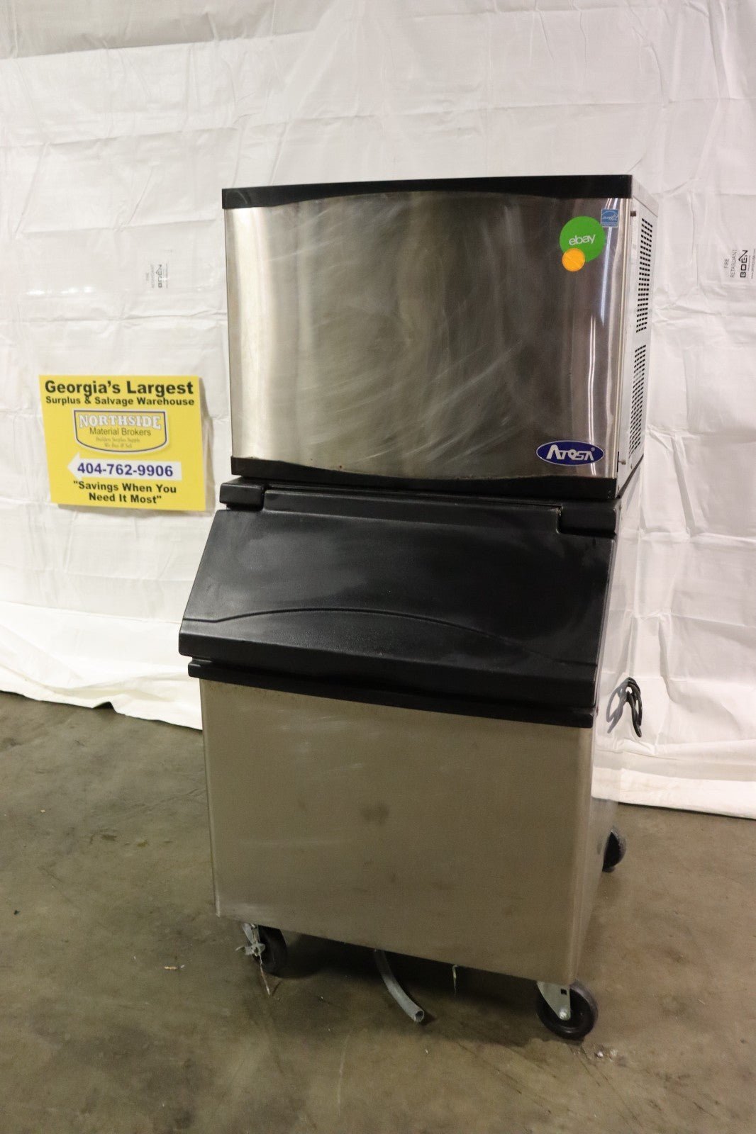 Atosa YR450-AP-161 + CYR400P 460lb/24hr Cube-Style Ice Machine With Bin - NMB Restaurant Equipment