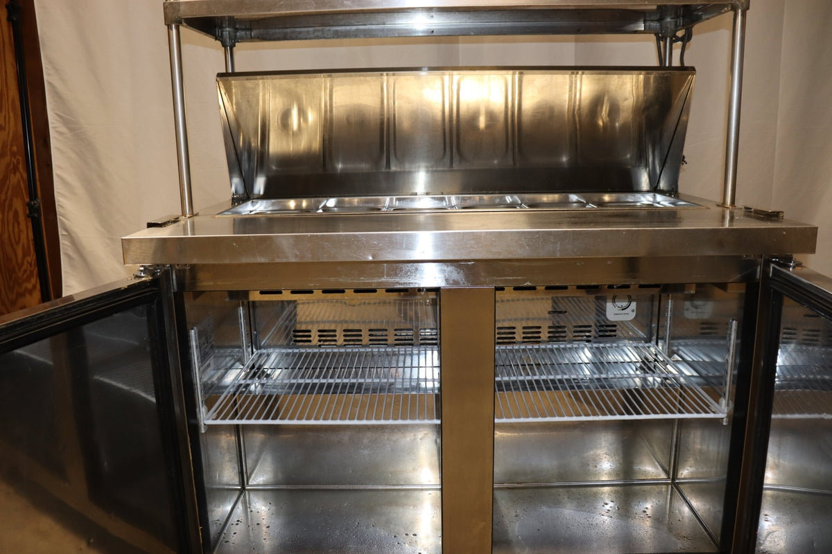Blue Air BLPT48-HC Sandwich Prep Table Two-section 48-3/8"W, w/ Overshelf - NMB Restaurant Equipment