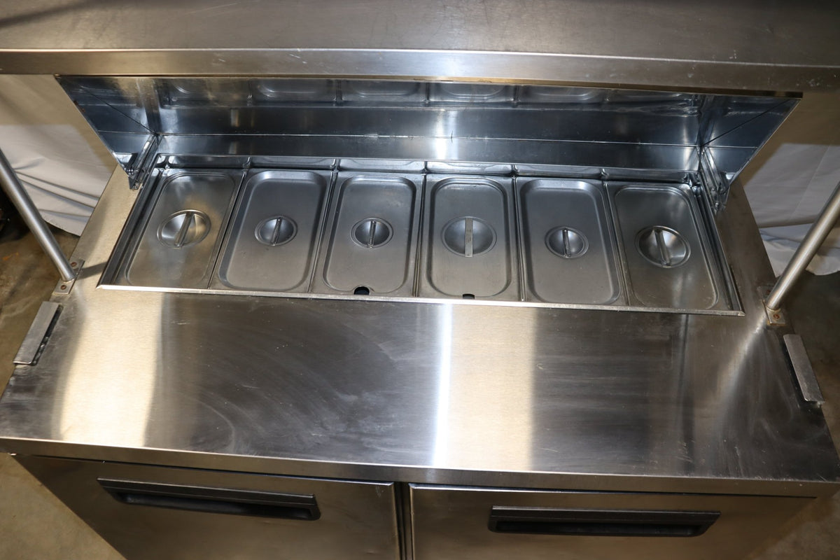 Blue Air BLPT48-HC Sandwich Prep Table Two-section 48-3/8"W, w/ Overshelf - NMB Restaurant Equipment
