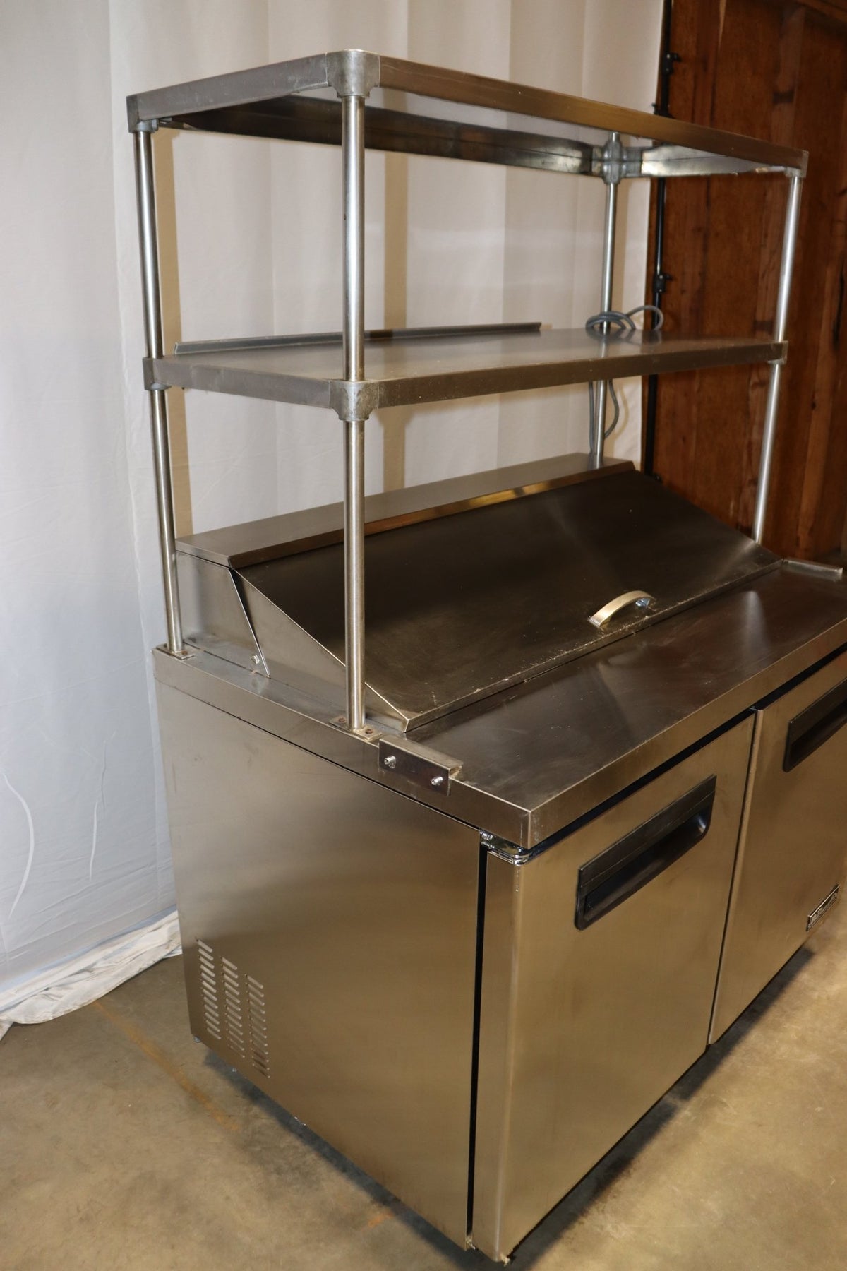 Blue Air BLPT48-HC Sandwich Prep Table Two-section 48-3/8"W, w/ Overshelf - NMB Restaurant Equipment