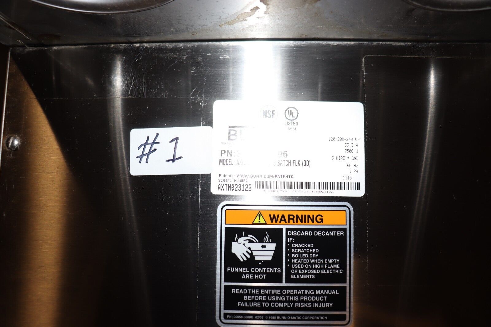 Bunn Axiom 2/2 Coffee Brewer 38700.0096 Dunkin Donuts, Used, Clean, 1, 240v - NMB Restaurant Equipment