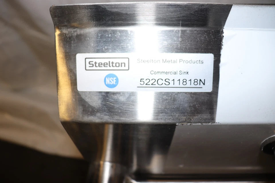 23.5" No Drainboard 18"x18"x12" Bowl Stainless Steel Commercial Sink, w/ Faucet