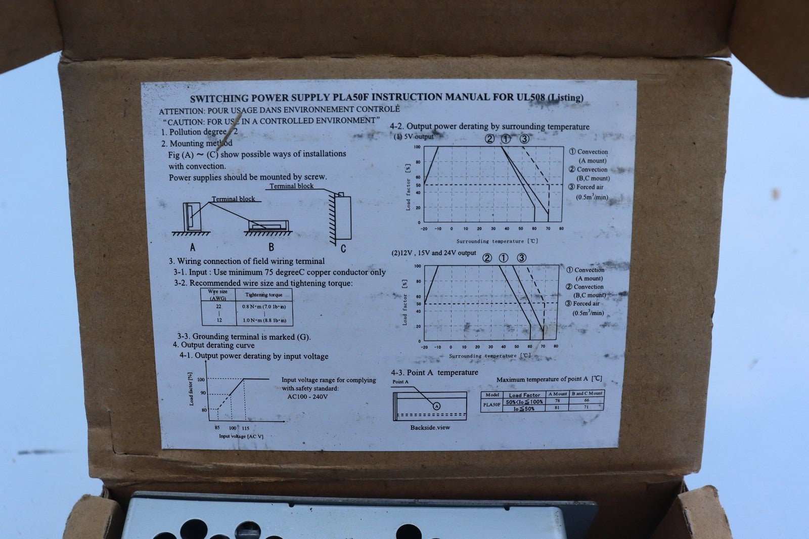 COSEL PLA50F-24 50W For COSEL INPUT AC100-240V 50-60Hz 0.7A OUTPUT 24V 2.2A - NMB Restaurant Equipment