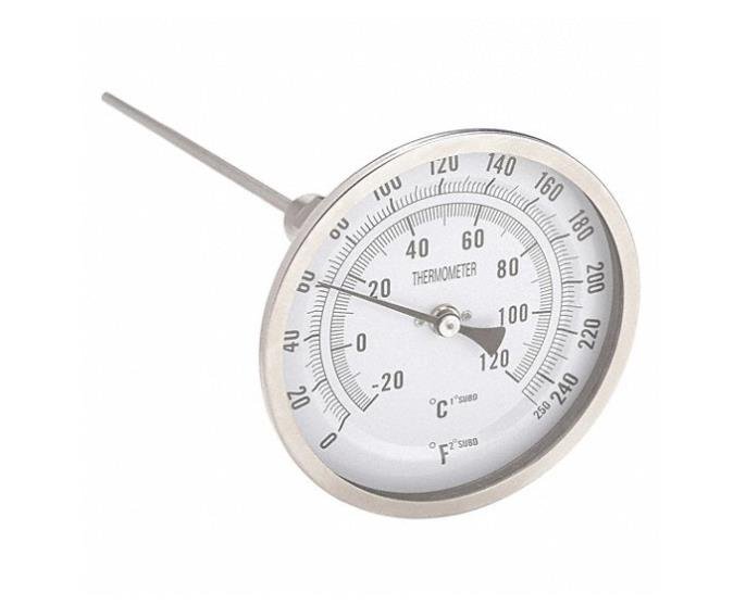 Dial Thermometer: Adj-Angle, 0° to 250°F/-20° to 120°C, Model 1NGF4 - NMB Restaurant Equipment