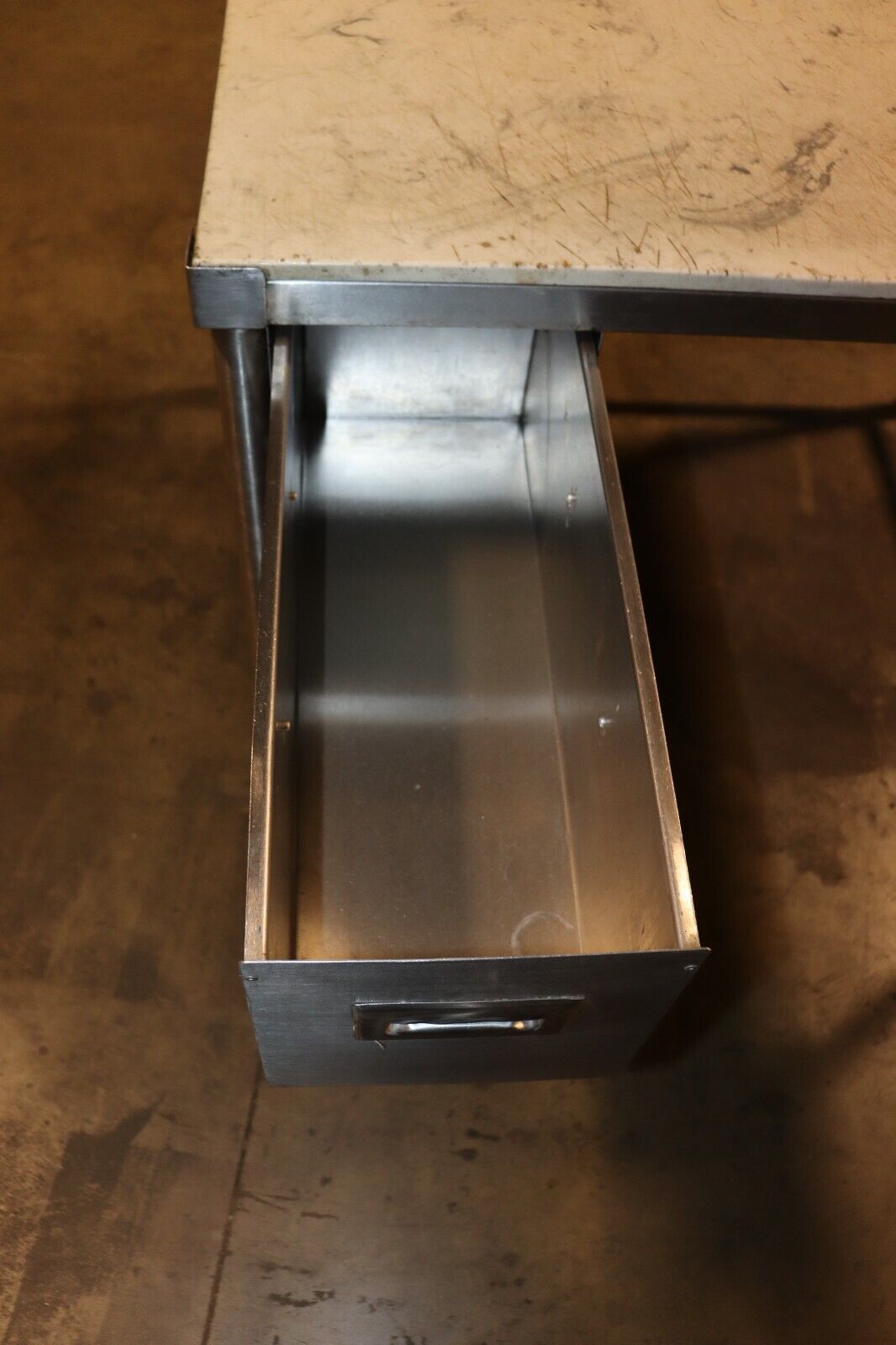Faux Marble 48" x 36" x 36" Work Station w/ Casters and Stainless Steel Drawers - NMB Restaurant Equipment