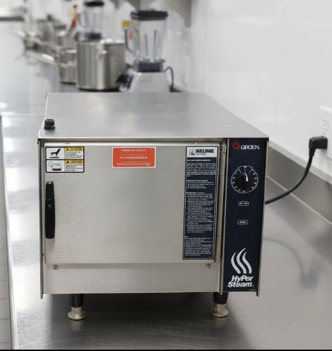 Groen HY-3E 208/3, 240/1 HyPerSteam Stainless Steel 3-Pan Pressureless Electric Steamer - NMB Restaurant Equipment