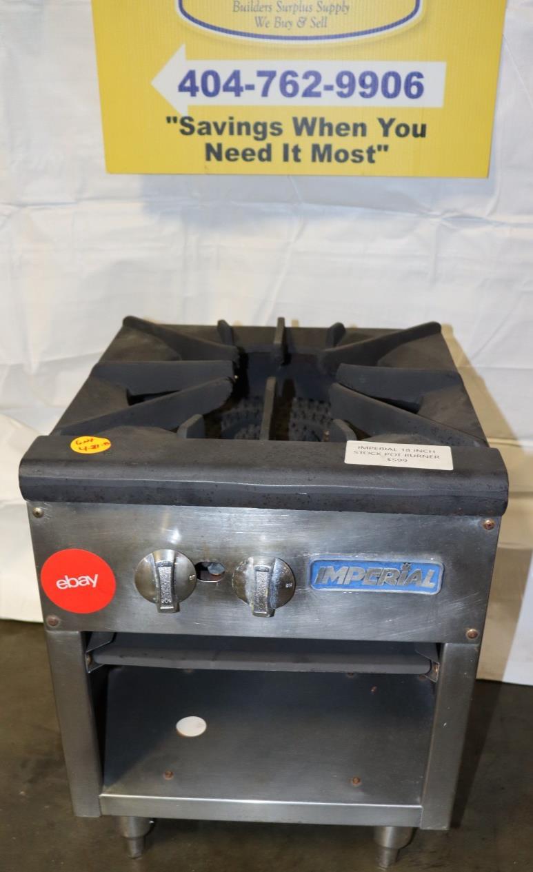 Imperial ISPA18 18 in 1Burner Gas Stock Pot Range, Floor Model, Used, Clean - NMB Restaurant Equipment