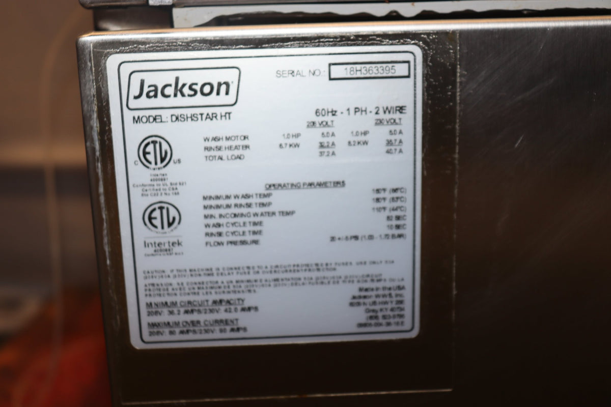 Jackson WWS DISHSTAR HT High Temp Undercounter Dishwasher - NMB Restaurant Equipment