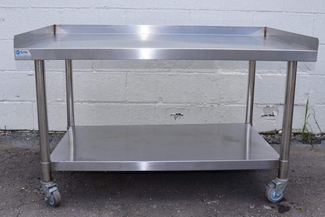 Klinger's PES-3048 48" Stainless Steel Equipment Stand, w/ Casters, Used - NMB Restaurant Equipment