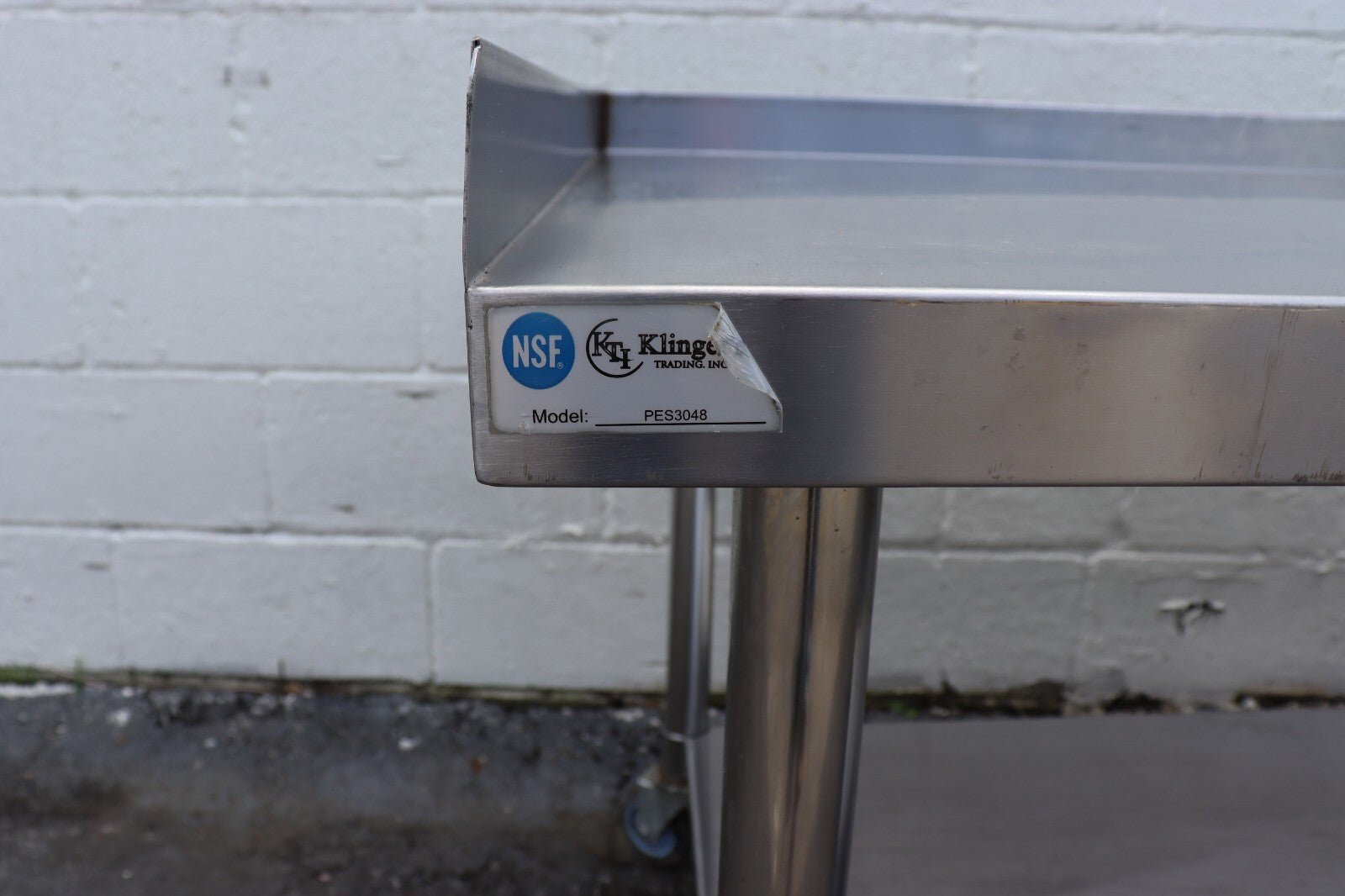 Klinger's PES-3048 48" Stainless Steel Equipment Stand, w/ Casters, Used - NMB Restaurant Equipment
