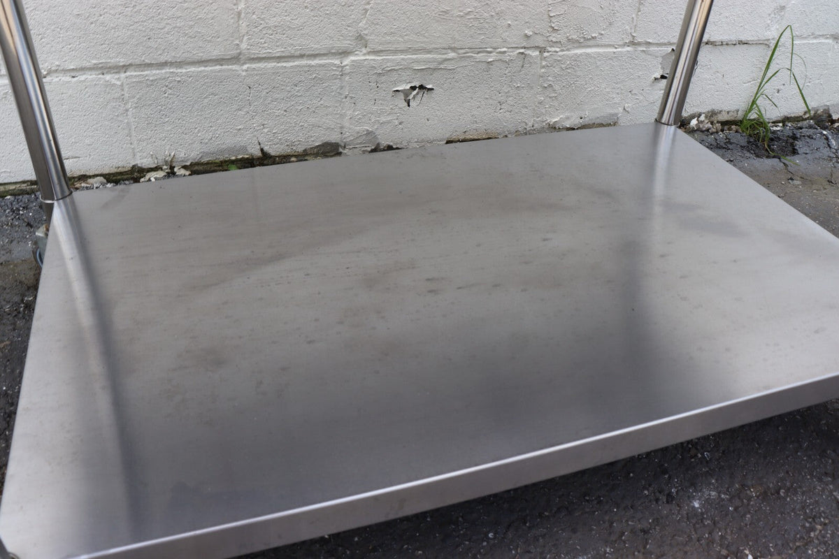 Klinger's PES-3048 48" Stainless Steel Equipment Stand, w/ Casters, Used - NMB Restaurant Equipment