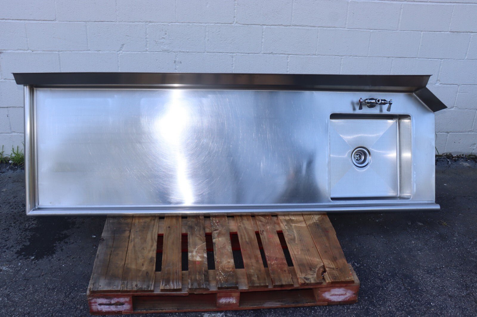 Klinger's Trading SDT92L 92" Straight Prerinse Dish Table, Used, CLEAN - NMB Restaurant Equipment