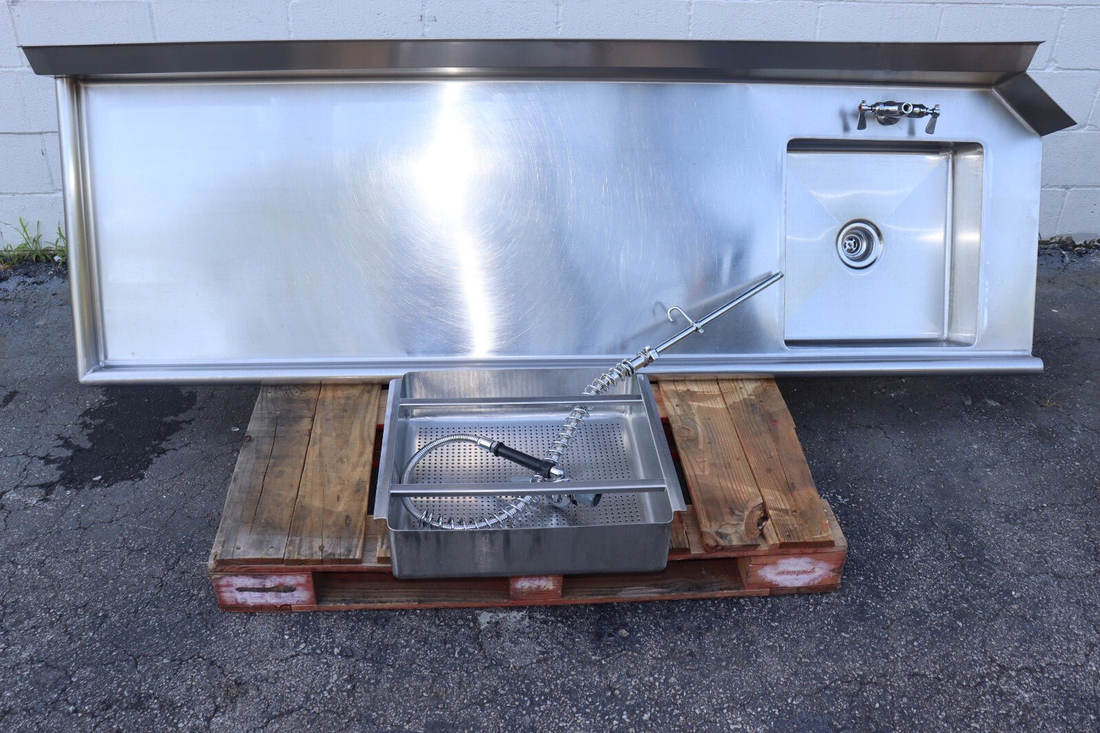 Klinger's Trading SDT92L 92" Straight Prerinse Dish Table, Used, CLEAN - NMB Restaurant Equipment