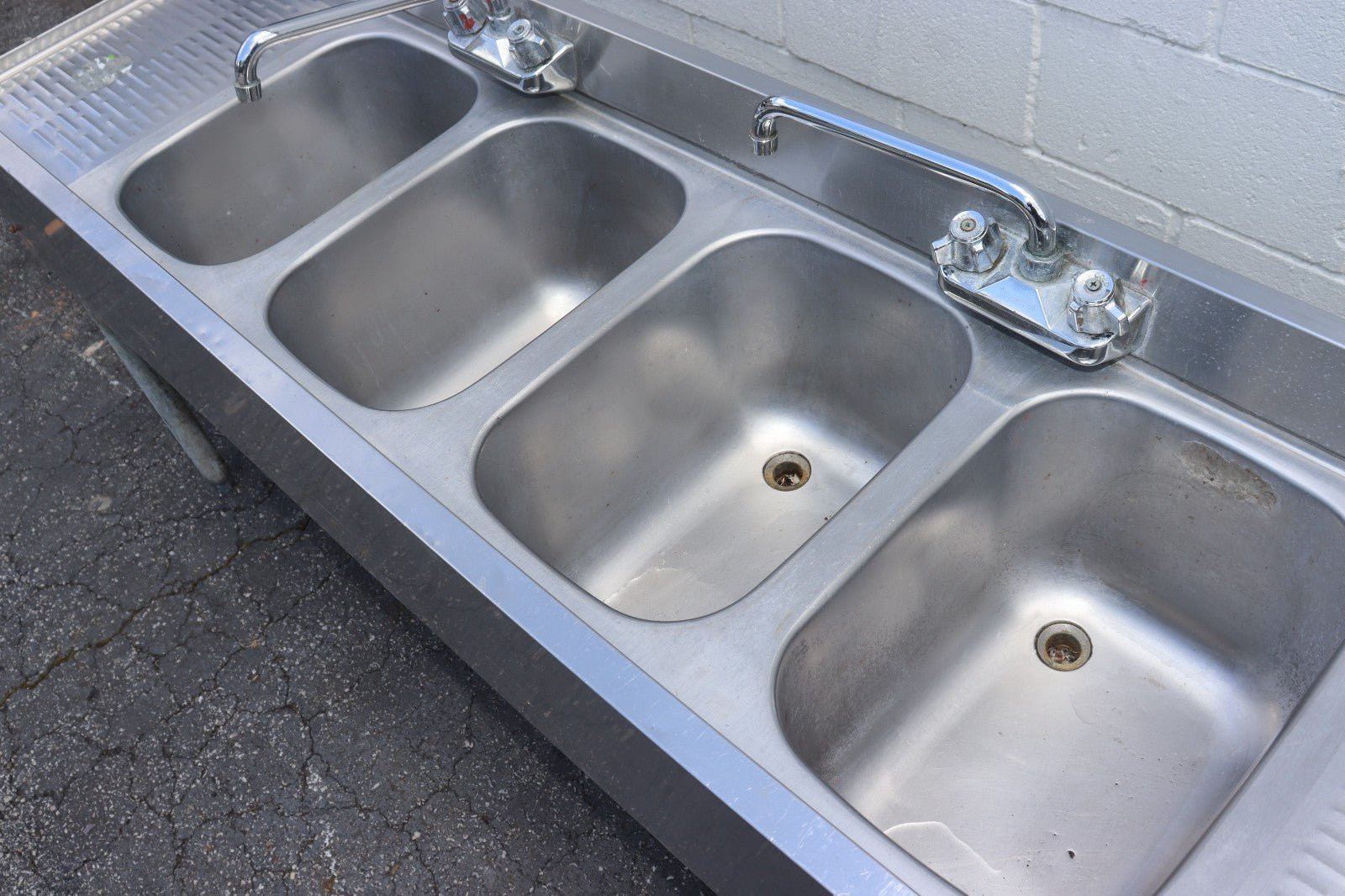 Krowne 1864C 1800 Series 72" Four Compartment Bar Sink, Used - NMB Restaurant Equipment