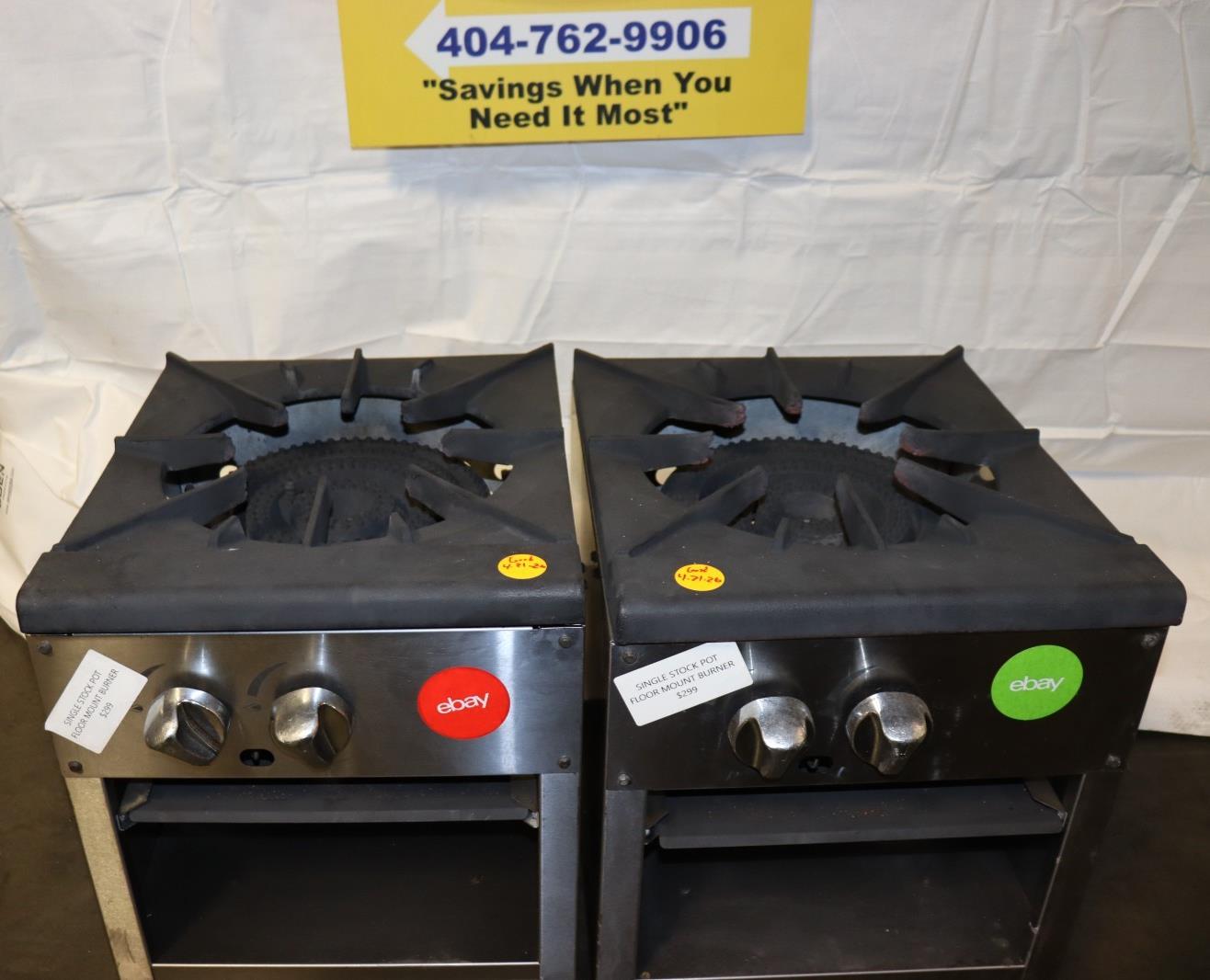 LOT OF 2 - 18 in 1 Burner Gas Stock Pot Range, Floor Model, Used, Clean - NMB Restaurant Equipment
