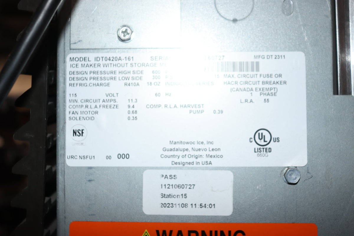 Manitowoc IDT0420A-161 / SFA192 Ice Machine & Touchless Dispenser, Used - NMB Restaurant Equipment